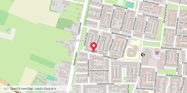 Een kaart met de locatie van 't Leespleziertje