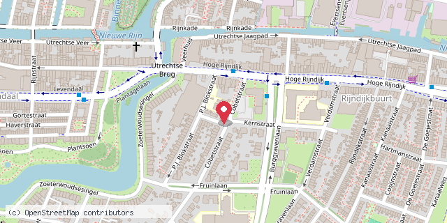 Een kaart met de locatie van 't Leidsche Tuynhuis