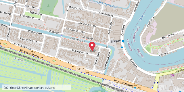 Een kaart met de locatie van 't Padje Wormerveer