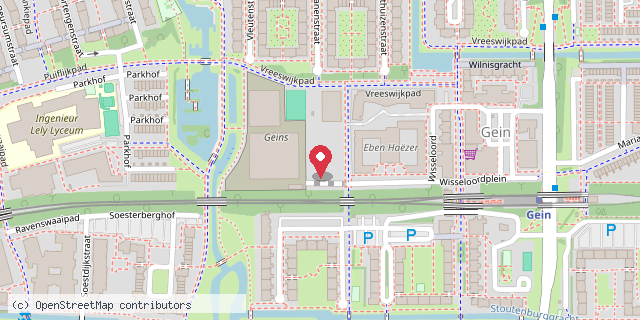Een kaart met de locatie van 16e Montessorischool