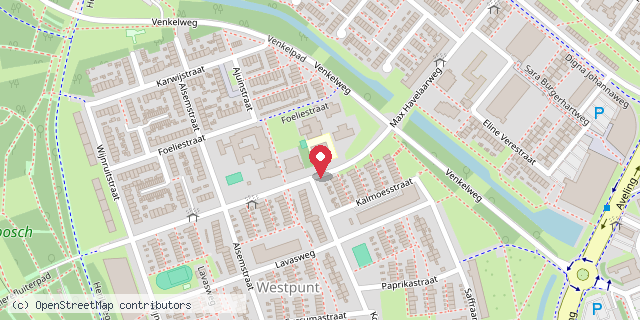 Een kaart met de locatie van Accent praktijkonderwijs Hoogvliet