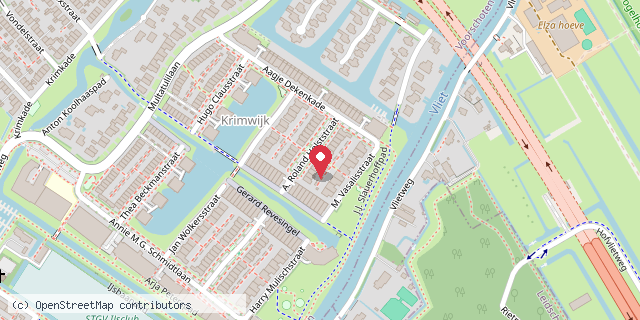 Een kaart met de locatie van Adriaan Roland Holst minibieb