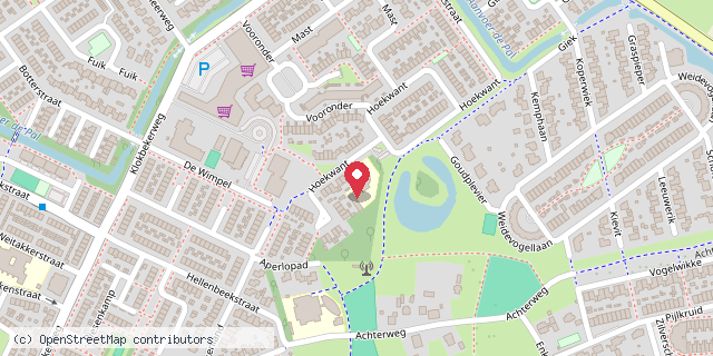 Een kaart met de locatie van Agnietenschool