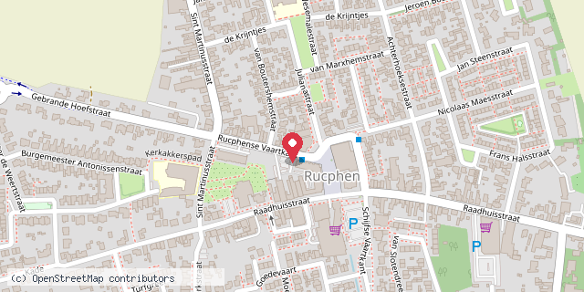 Een kaart met de locatie van Agora Rucphen