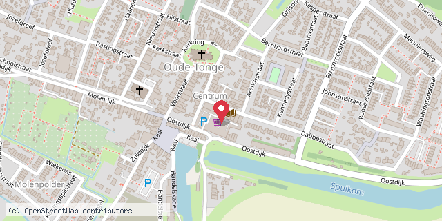 Een kaart met de locatie van AH Dabbestraat