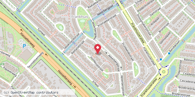 Een kaart met de locatie van Akkerbergstraat zwolle