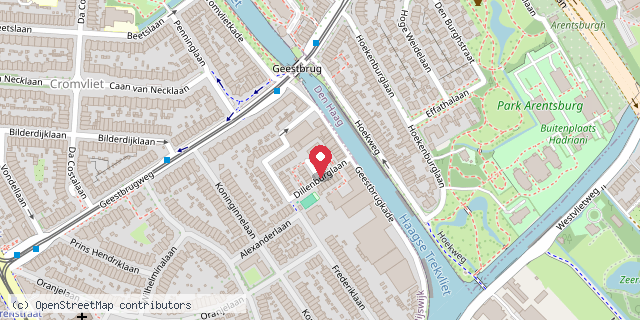 Een kaart met de locatie van Anneke 's Bieb