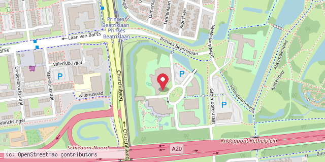 Een kaart met de locatie van AquaKids