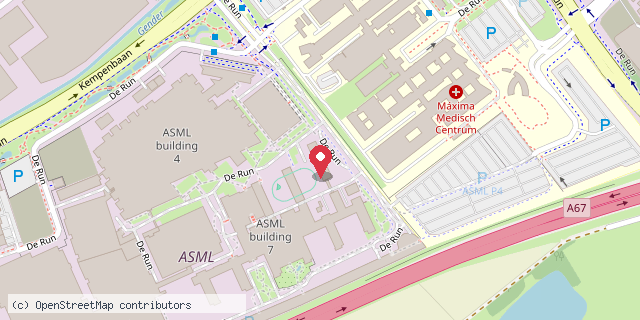 Een kaart met de locatie van ASML Plaza minibieb