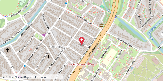 Een kaart met de locatie van BANSBuurt Minibieb