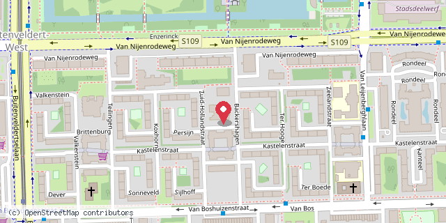Een kaart met de locatie van basisschool De Ark