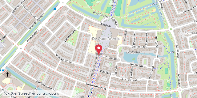 Een kaart met de locatie van Basisschool de Meridiaan