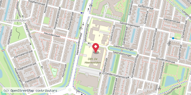 Een kaart met de locatie van Basisschool de Wegwijzer