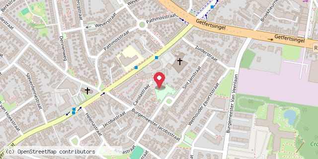 Een kaart met de locatie van Basisschool St. Jan