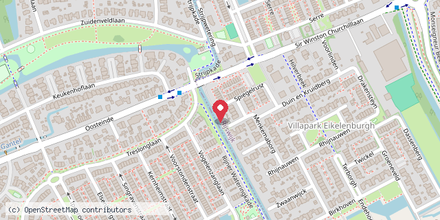 Een kaart met de locatie van Bep mini boeken en bloemen bieb