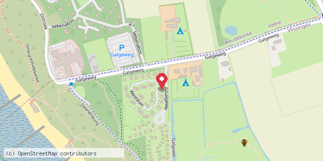Een kaart met de locatie van Bewegingsplein Westduin