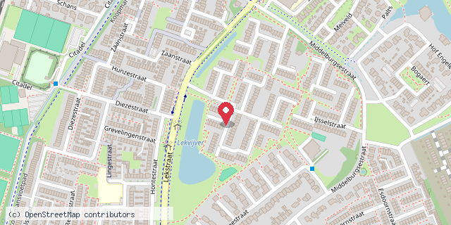 Een kaart met de locatie van Biebje Son