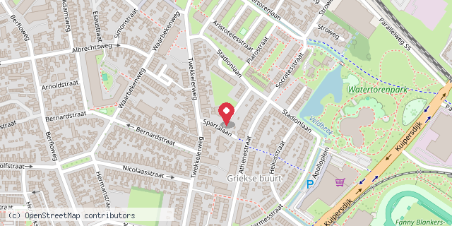 Een kaart met de locatie van Bij Bosshardt Hengelo