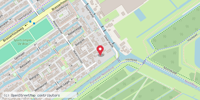 Een kaart met de locatie van Blauwezegge Bieb