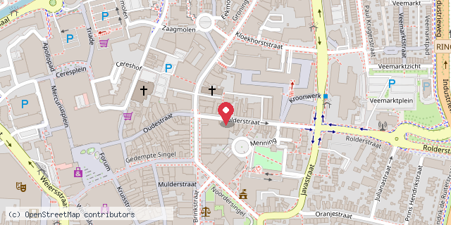 Een kaart met de locatie van Boek Ruil Hoek