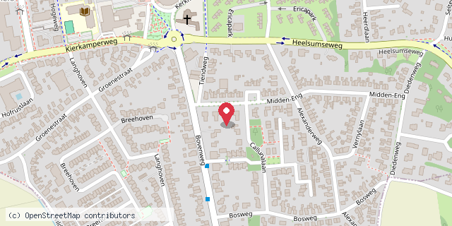 Een kaart met de locatie van Boeken leen ruilhuisje middeneng