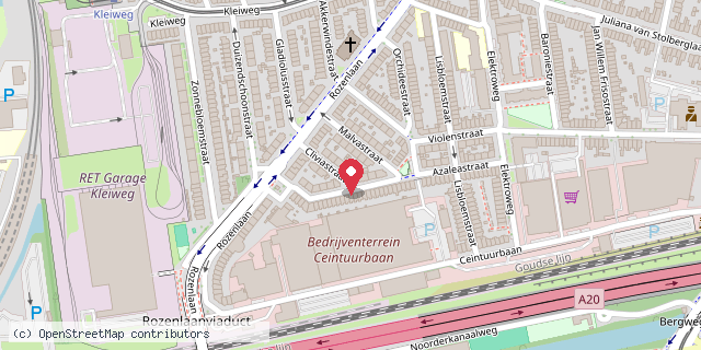 Een kaart met de locatie van Boekenhuis Cliviastraat