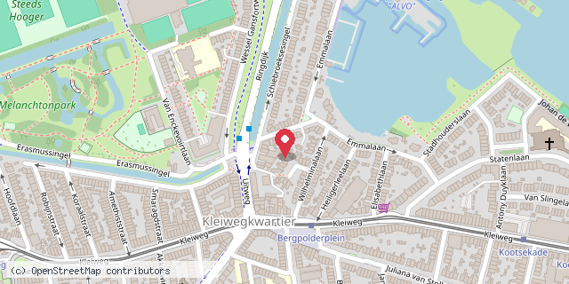Een kaart met de locatie van Boekenhuis Schiebroek