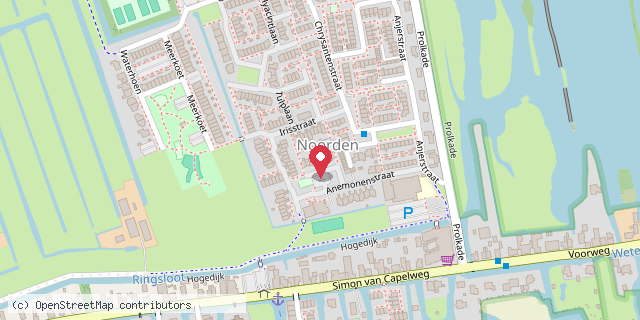 Een kaart met de locatie van Boekenhuisje Noorden