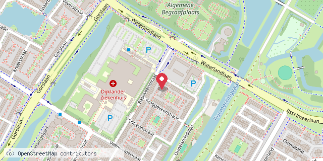 Een kaart met de locatie van Boekenhuisje Purmerend