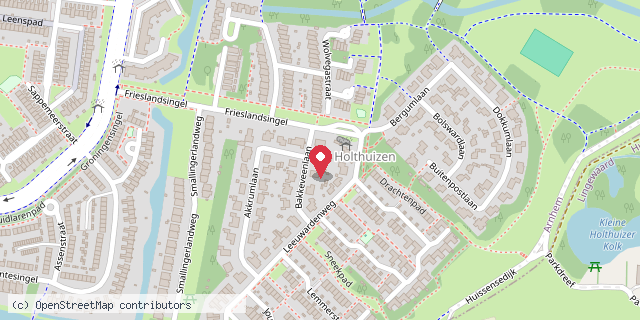 Een kaart met de locatie van Boekenkast Arnhem Holthuizen