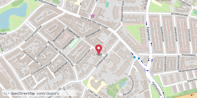 Een kaart met de locatie van Breda-Tulpenstraat 75