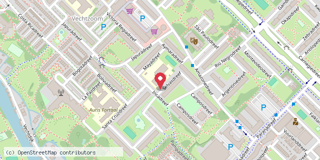 Een kaart met de locatie van Brede School College