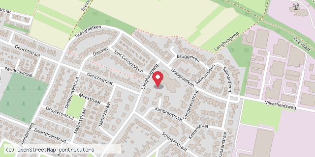 Een kaart met de locatie van BS Kerensheide