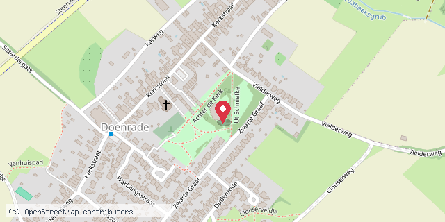 Een kaart met de locatie van BS St Jozef Doenrade