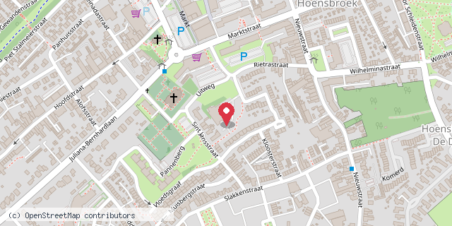 Een kaart met de locatie van BS Wonderwijs