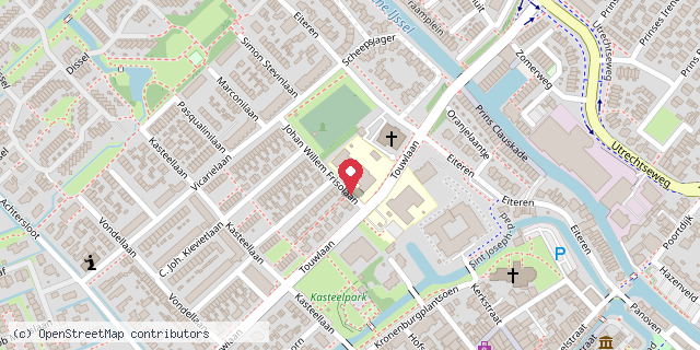 Een kaart met de locatie van BSO ‘Touwlaantje Skij