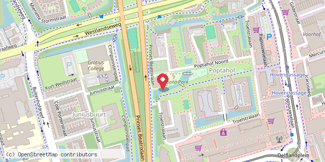 Een kaart met de locatie van BSO Kinderopvang Bam!