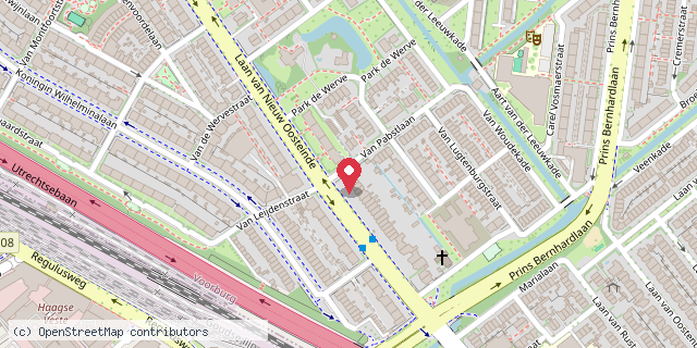 Een kaart met de locatie van Buiten boekenkast