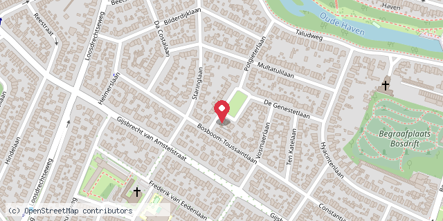 Een kaart met de locatie van Busken-bieb