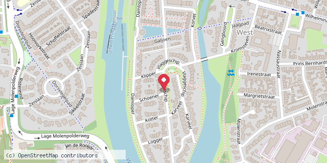 Een kaart met de locatie van Buurtbieb Kanaleneiland