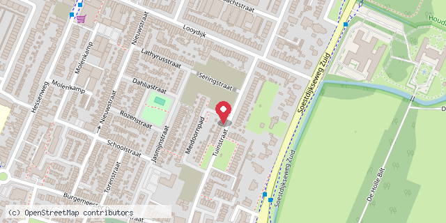 Een kaart met de locatie van buurtbieb Meidoornpad De Bilt