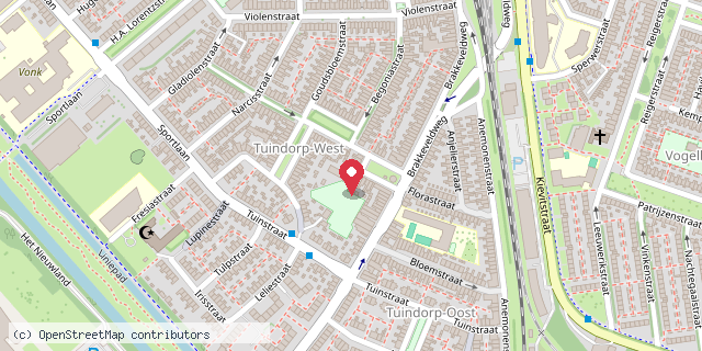 Een kaart met de locatie van Buurthuis de Elto