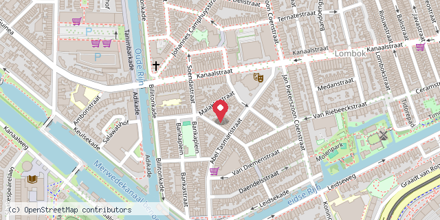 Een kaart met de locatie van Buurthuis Rosa