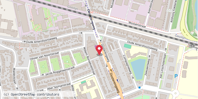 Een kaart met de locatie van Buurtkamer Ons Huis