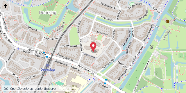 Een kaart met de locatie van Buurtplein Doorslag