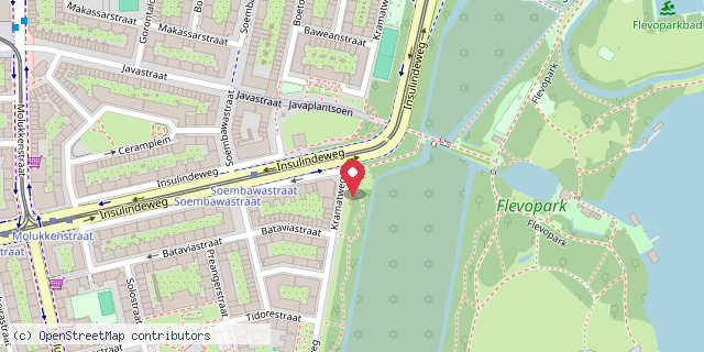 Een kaart met de locatie van Buurttuin Oost-Indisch Groen