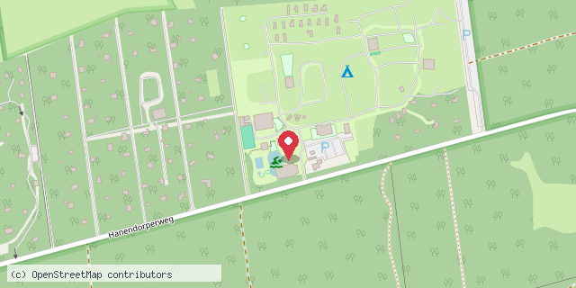 Een kaart met de locatie van Camping de Wildhoeve