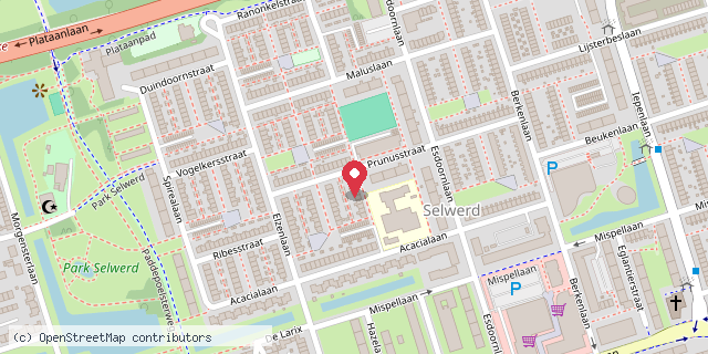 Een kaart met de locatie van CBS de Wegwijzer