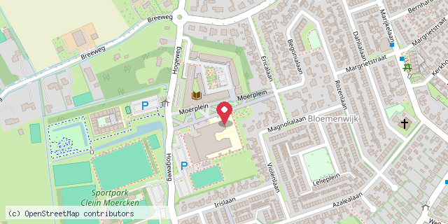 Een kaart met de locatie van CBS Het Kompas