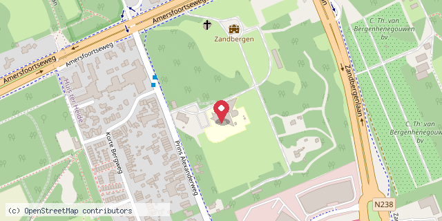 Een kaart met de locatie van Cbs Oud Zandbergen